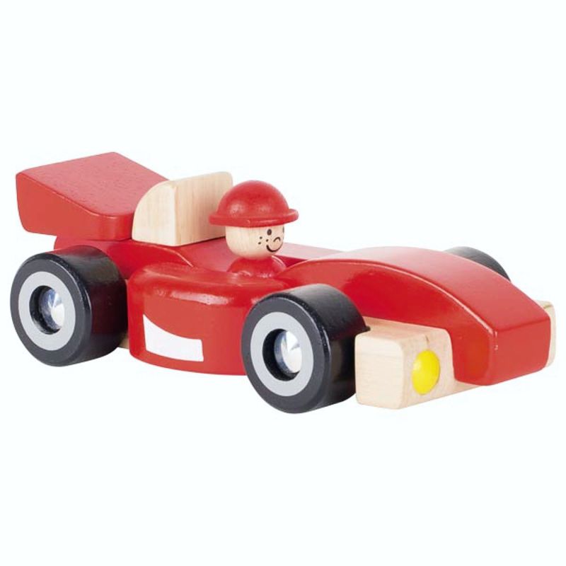 roter Rennwagen, Holzspielzeugauto