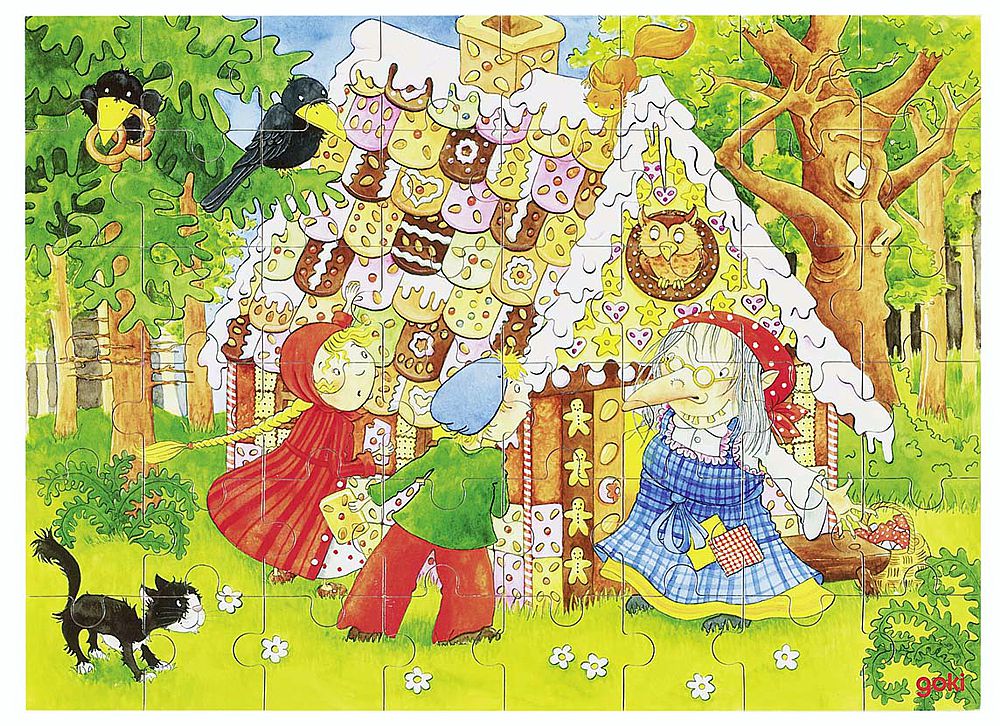 Puzzle aus Holz, Hänsel und Gretel, Holz, 48 Teile aus Holz