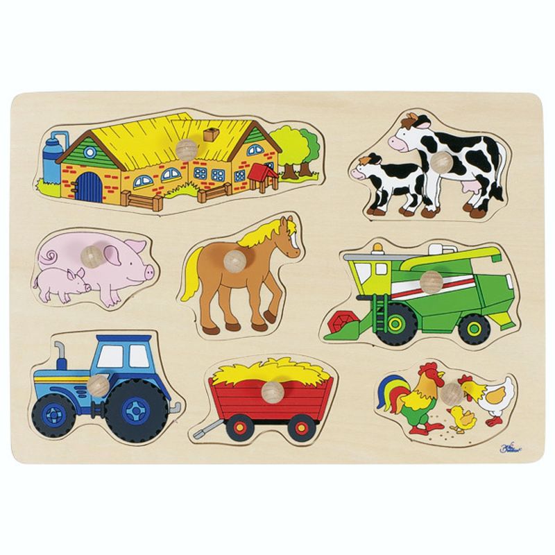 Steckpuzzle Bauernhof II, 8 Teile aus Holz