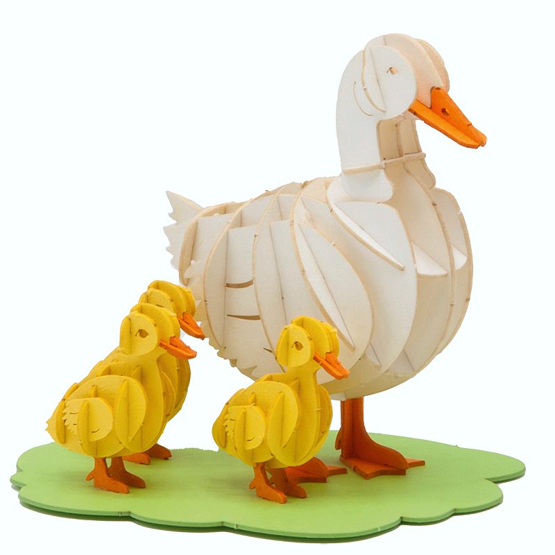 3D Modell Gänse-Familie, 3D Bausatz aus Spezialkarton, gelasert