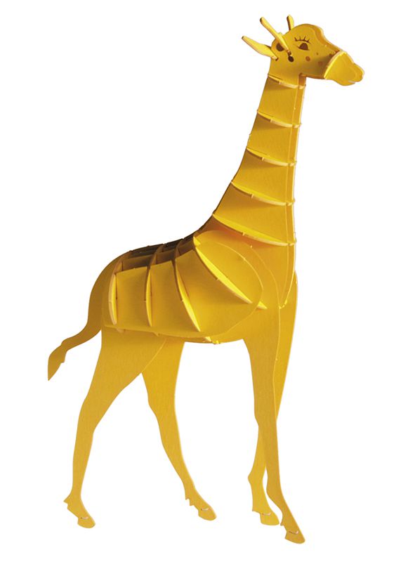 3D Modell Giraffe, 3D Modellbausatz aus Spezialkarton, gelasert