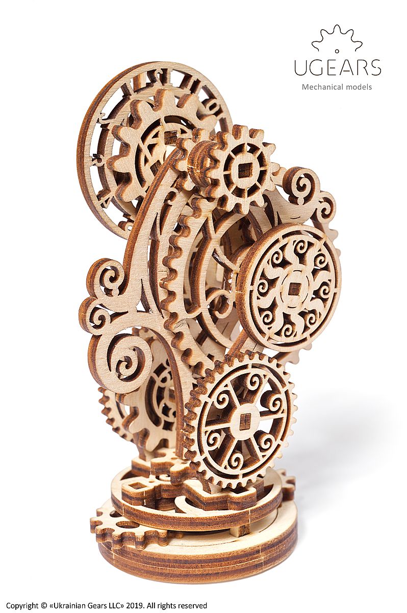 Ugears Holzbausatz Steampunk Uhr, mit mechanischer Funktion