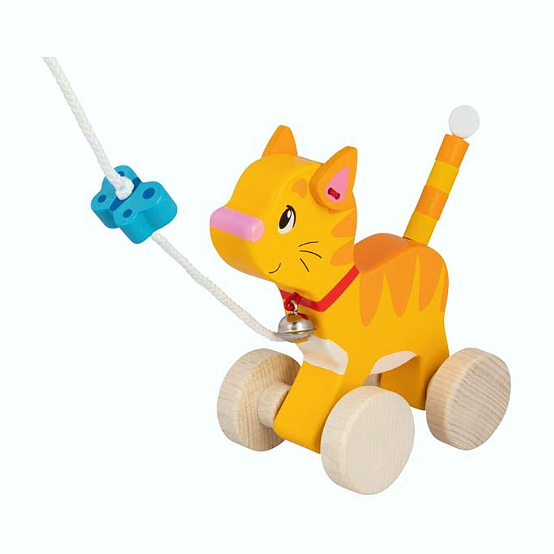 Ziehtier Katze, aus Holz, ab 1 Jahr