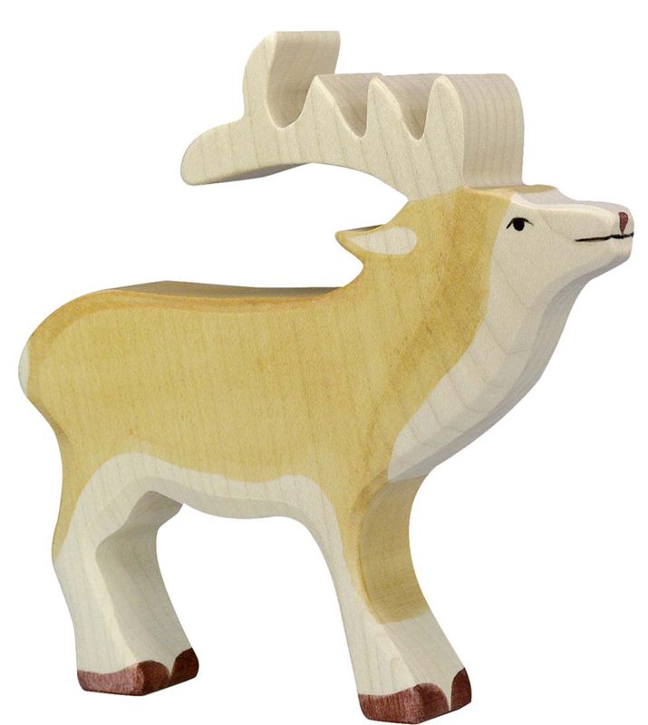 Holztiger Spielfigur Hirsch