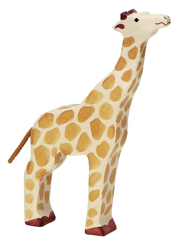 Holztiger Spielfigur Giraffe, Kopf hoch