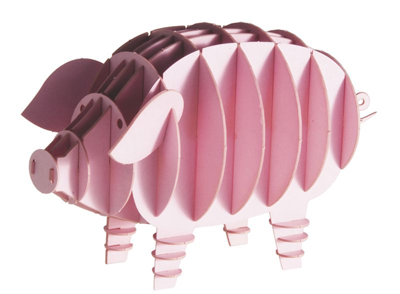 3D Modell Schwein, 3D Bausatz aus Spezialkarton, gelasert