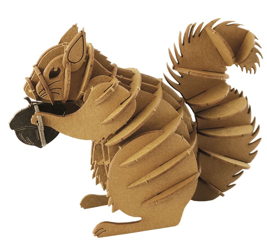 3D Modell Eichhörnchen, 3D Bausatz aus Spezialkarton, gelasert