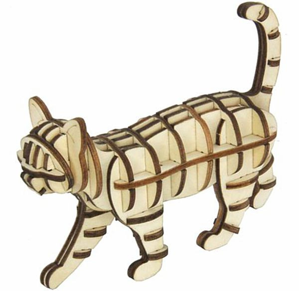 3D Hollzbausatz Katze, lasercut